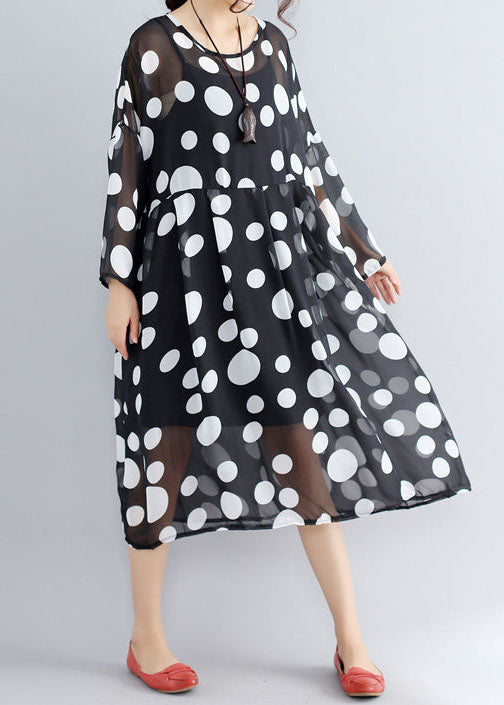 Stilvolle Fotofarbdrucke reines Chiffonkleid plus Größenboutique zweiteiliges langärmliges Kleidungskleid