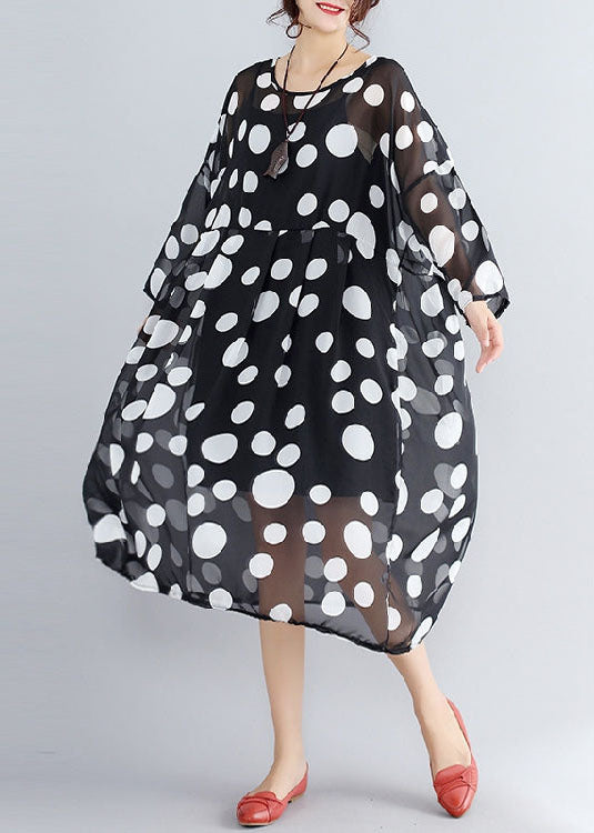 stylish photo color prints pure chiffon dress plus size boutique two pieces long sleeve clothing dress