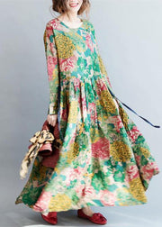 2021 fashion floral long cotton dresses plus size clothing maxi dresses - bagstylebliss
