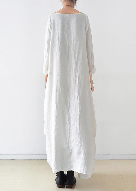 100% o neck long sleeve dresses pattern white Kaftan Dresses - bagstylebliss