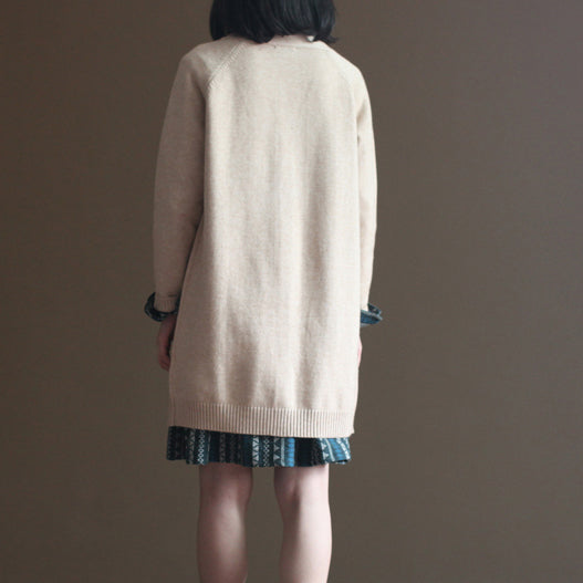 2024 autumn chocolate the rabbit woolen blended knit cardigans vintage plus size sweater coats