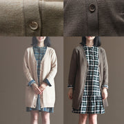 2021 autumn chocolate the rabbit woolen blended knit cardigans vintage plus size sweater coats