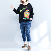 2024 autumn warm cotton pullover oversize o neck blouse