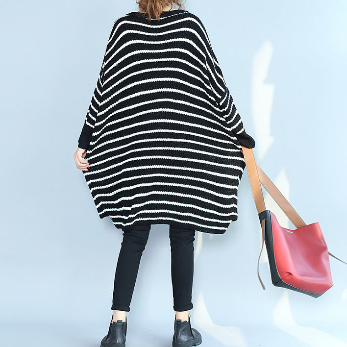 2024 black casual cozy sweater dresses low high plus size o neck knit pullover dress