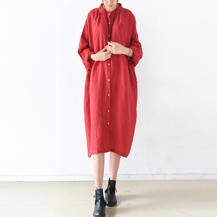 2024 fall Plus size linen dresses cute linen shirt dress maternity dresses