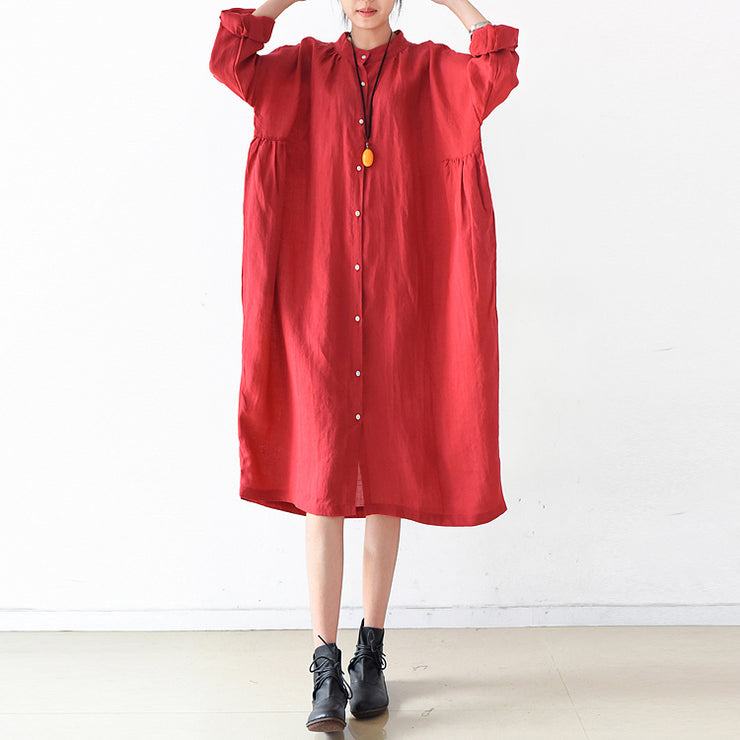 2024 fall Plus size linen dresses cute linen shirt dress maternity dresses