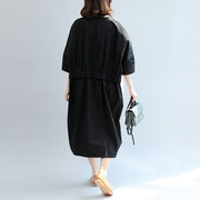 2021 Herbst schwarz weiße Patchwork-Baumwollkleider Oversize-Druck warme Outfits