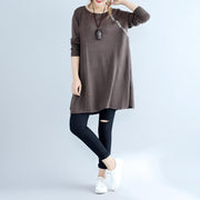 2024 fall fashion cotton women sweater dresses oversize chocolate cozy knit dress