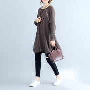 2024 fall fashion cotton women sweater dresses oversize chocolate cozy knit dress