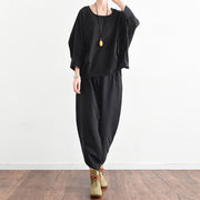 2024 fall trend outfits plus size black linen suits cute linen tops with pants