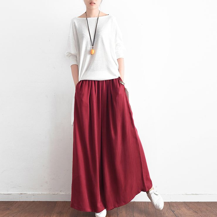 2024 long silk pants wide leg pants draping high waist trousers