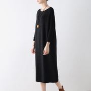 2024 winter black sweater dresses plus size knit dress warm cotton winter clothing outwear