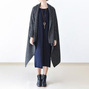 2021 winter gray knit sweater woolen cardigans plus size cape warm coats