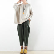 2024 winter pants green warm cotton carrot pants oversize elastic waist to 104cm