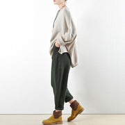 2024 winter pants green warm cotton carrot pants oversize elastic waist to 104cm