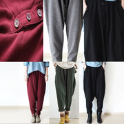 2024 winter pants green warm cotton carrot pants oversize elastic waist to 104cm