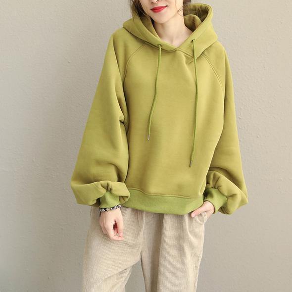 2019 Cute Yellow And Purple Brushed Hoodie Fleece For Women - bagstylebliss