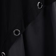 2019 black cotton blended oversize traveling dress two pieces asymmetric New O neck midi dress - bagstylebliss