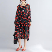 2019 black prints long chiffon dresses plus size clothing two pieces long dresses and cotton sleeveless dresses - bagstylebliss