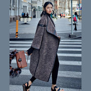 2019 chocolate Wool Coat plus size long coat Fashion Batwing Sleeve maxi coat - bagstylebliss