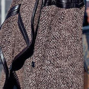 2019 chocolate Wool Coat plus size long coat Fashion Batwing Sleeve maxi coat - bagstylebliss