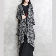 2019 dark gray Coats oversized asymmetric Winter coat Fashion long sleeve patchwork long coats - bagstylebliss