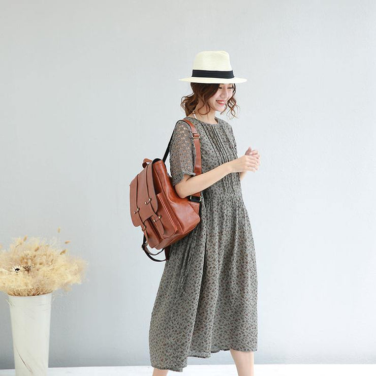 2019 floral long linen dresses plus size clothing hollow out cotton maxi dress vintage o neck traveling dress - bagstylebliss