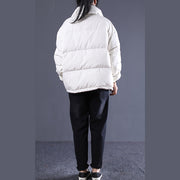 2024 white Outfits oversize stand collar thick quilted coat Elegant double breasted down coats