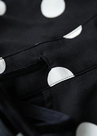 2019 Fine black dotted lapel half sleeve jumpsuit pants - bagstylebliss