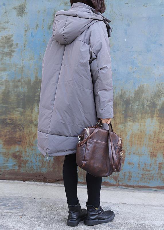 2019 gray casual outfit plus size warm winter coat winter hooded winter outwear - bagstylebliss