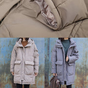 2019 gray casual outfit plus size warm winter coat winter hooded winter outwear - bagstylebliss