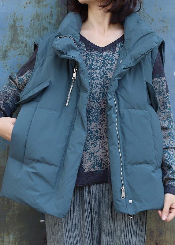 2019 gray green outwear plus size Jackets & Coats sleeveless stand collar winter outwear - bagstylebliss