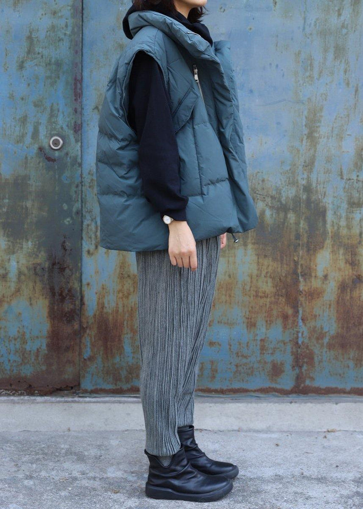 2019 gray green outwear plus size Jackets & Coats sleeveless stand collar winter outwear - bagstylebliss