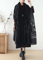 2019 new original design cotton drawstring shawl heavy work lace cloak coat - bagstylebliss