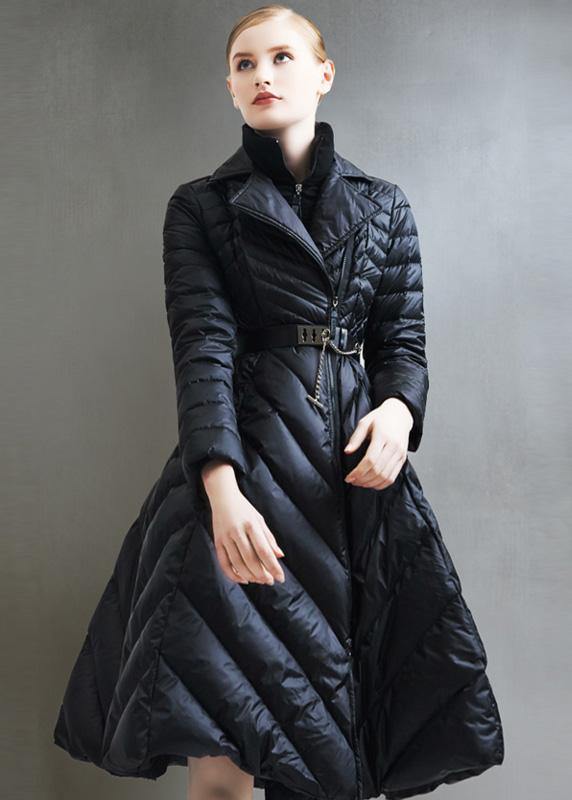 2019 oversize snow jackets tie waist coats black false two pieces down coat winter - bagstylebliss