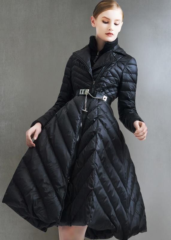 2019 oversize snow jackets tie waist coats black false two pieces down coat winter - bagstylebliss