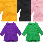 2019 oversized down jacket big pockets winter outwear yellow hooded womens coats - bagstylebliss