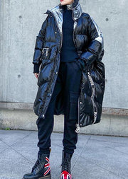 2019 plus size down jacket high neck winter coats black patchwork women parka - bagstylebliss