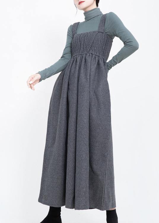 2019 sleeveless women Cinched jumpsuit gray pants casual fashion wide leg pants - bagstylebliss