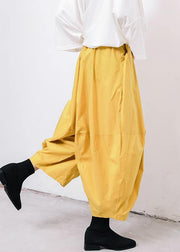 2019 summr yellow women red cotton harem pants - bagstylebliss