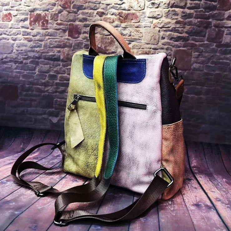 2021 Fashion Retro Handbag Backpack Genuine Leather Female Bag - bagstylebliss