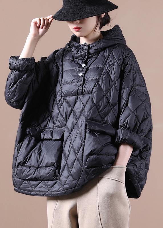 2021 Loose Fitting Winter Jacket Hooded Black Pockets Down Coat-(free Shipping+limited Stock) - bagstylebliss