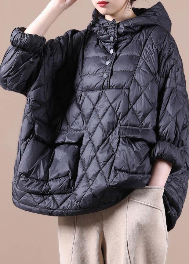 2021 Loose Fitting Winter Jacket Hooded Black Pockets Down Coat-(free Shipping+limited Stock) - bagstylebliss
