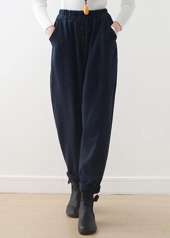 2021 Blue Harem Pants Pants Elastic Loose Bodywear - bagstylebliss