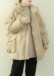 2021 oversize warm winter coat winter stand collar coats beige hooded winter outwear - bagstylebliss