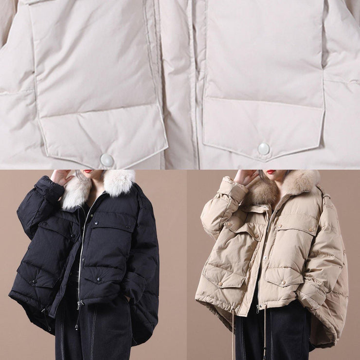 2021 plus size down jacket coats yellow faux fur collar drawstring duck down coat - bagstylebliss