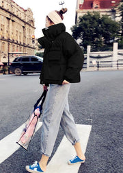 2021 plus size winter jacket overcoat black stand collar Large pockets goose Down coat - bagstylebliss