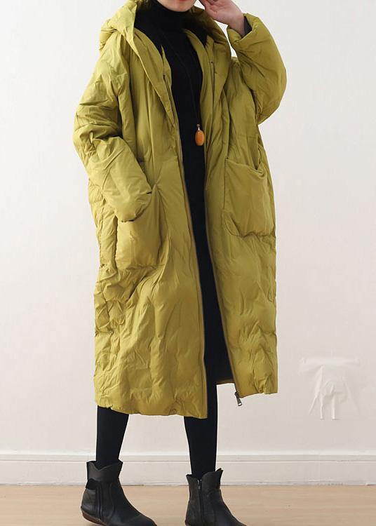 2021 Blackish Green Warm Down Coat Oversize Overcoat - bagstylebliss