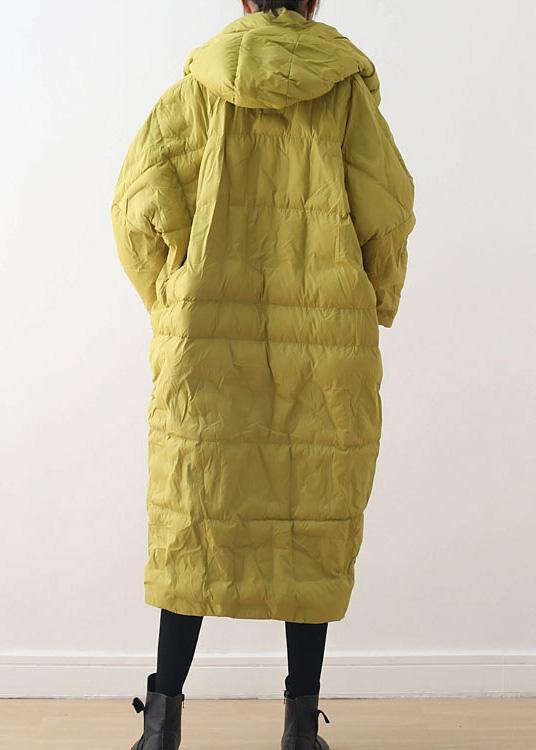 2021 Warm Yellow Down Coat original design literary retro overcoat - bagstylebliss