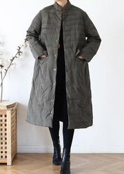 2021green down jacket woman casual stand collar women parka warm Casual winter outwear - bagstylebliss